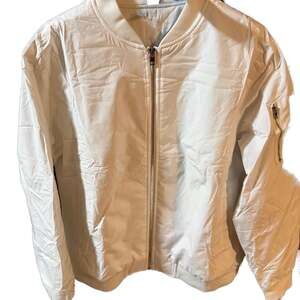 MAGCOMSEN Women’s Lightweight Full Zip Bomber Jacket White